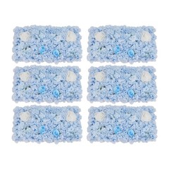 12PCS Artificial Flower Wall Panels White+Blue Dreamlike Flower Wall Backdrop