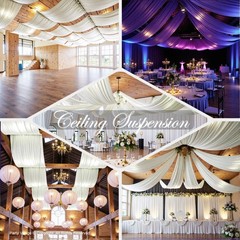 Party Village 4 Panels 5ftx30ft Ivory Ceiling 60″W x 360″L (Pack of 4),