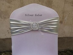 50 Metallic Spandex chair Band with Buckle Lycra Cover 2 Colors Stretch Wedding