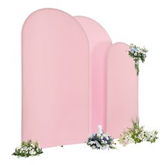 3 pcs Round Top Wedding Arch Backdrop STAND COVERS Set for Party/Birthday