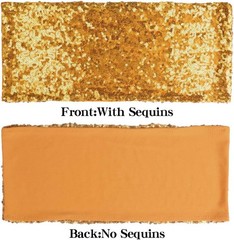 Pack of 25 Stretch Sequin Chair Sashes Chair Bands One-Sided Sequins Decor fo…