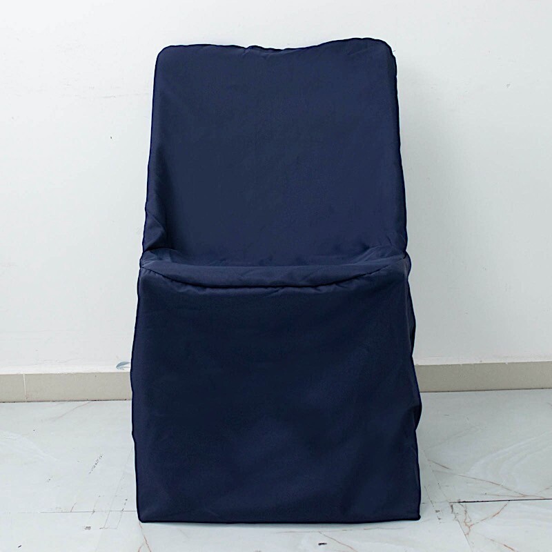 10 Navy Blue LIFETIME FOLDING CHAIR COVERS Wedding Banquet Decorations
