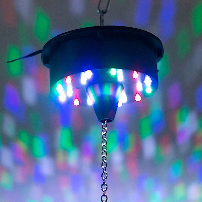 Black Heavy Duty DISCO BALL Rotating Motor 18 LED Lights Party Events Supplies