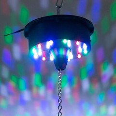 Black Heavy Duty DISCO BALL Rotating Motor 18 LED Lights Party Events Supplies