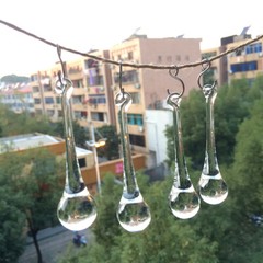 30pcs 20*80mm Raindrop K9 Crystal Chandelier Hanging Pendant Prisms Suncatcher