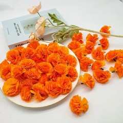 Marigold Flowers Heads Bulk 100Pcs, Silk Artificial Flowers for DIY for Diwal…