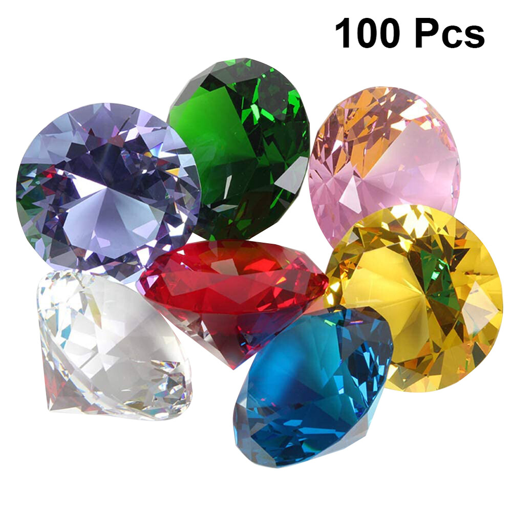 100pcs plastic gems Simulation clear acrylic s Colorful