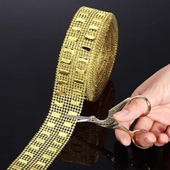 10 Yards Bling Wrap Ribbon Rhinestone Diamond Ribbon Rose Gold Acrylic Wrap Mesh