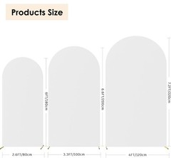 White Spandex Stretchy Wedding Arch Covers 6FT 6.6FT 7.2FT Fitted Arch Stand