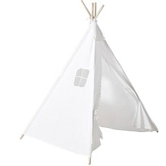 WHITE Kids Teepee PLAY TENT with Window Indoor Outdoor Playhouse Playroom Home