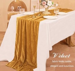 Velvet Table Runner 20 x20 Inches0ft Luxurious Thick Soft Velvet 1 Gold