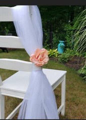 Set of 10 Peach Rose Aisle/Pew decorations 36 Inches Long