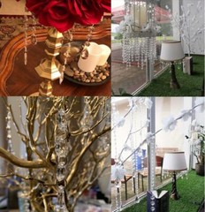 60pcs 17.5cm Teardrop Acrylic Crystal Beads Curtain Chandelier Garland Pendants