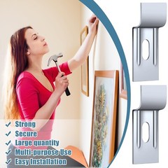 Hicarer 100 Pcs Picture Hanging Security Wall Support Brackets Picture Hangin…