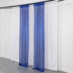 2 ROYAL BLUE 8ft x 2ft Sequined Backdrop Curtain with Rod Pockets Wedding
