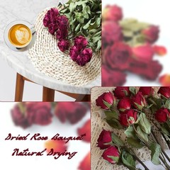 Toot Natural Dried Flowers Bouquet, 10 Pcs Red Dried Roses Bouquet for