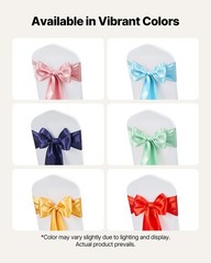 100pcs 7×108 inch gold satin chair sashes wedding banquet bow decoration