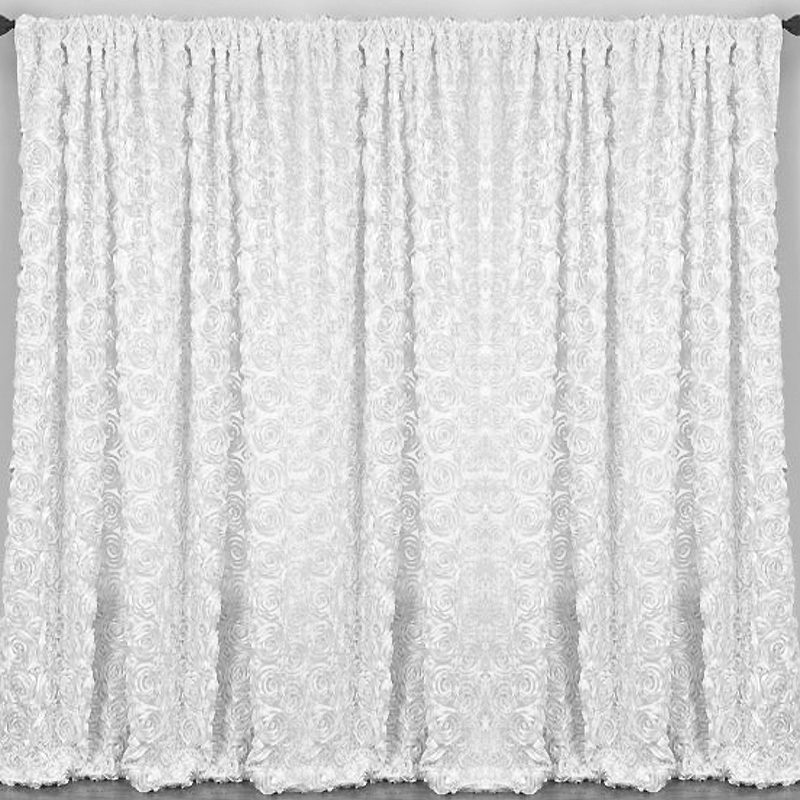 2 Rosette Drape Panels 54″x108″ 20 Colors Window 3D Curtains Wedding Made in USA