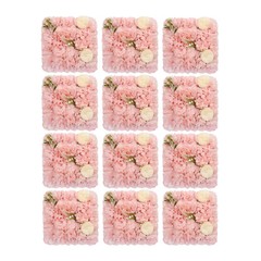 12pcs Artificial Flower Wall Background Silk Rose Mat For Wedding Backdrop Wall