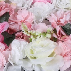 12 Pcs Artificial Flower Wall Panel Rose Dahlia Leaves Wedding Backdrop Stage