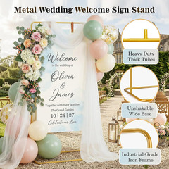 Wedding Welcome Sign Stand, 68″X31″X20″ Welcome to Our Wedding Sign Holder