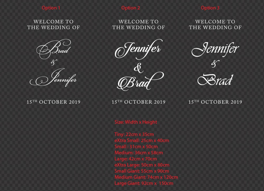 Personalised Welcome Wedding Sign Decal – Custom Event Sticker for Mirrors, Glas