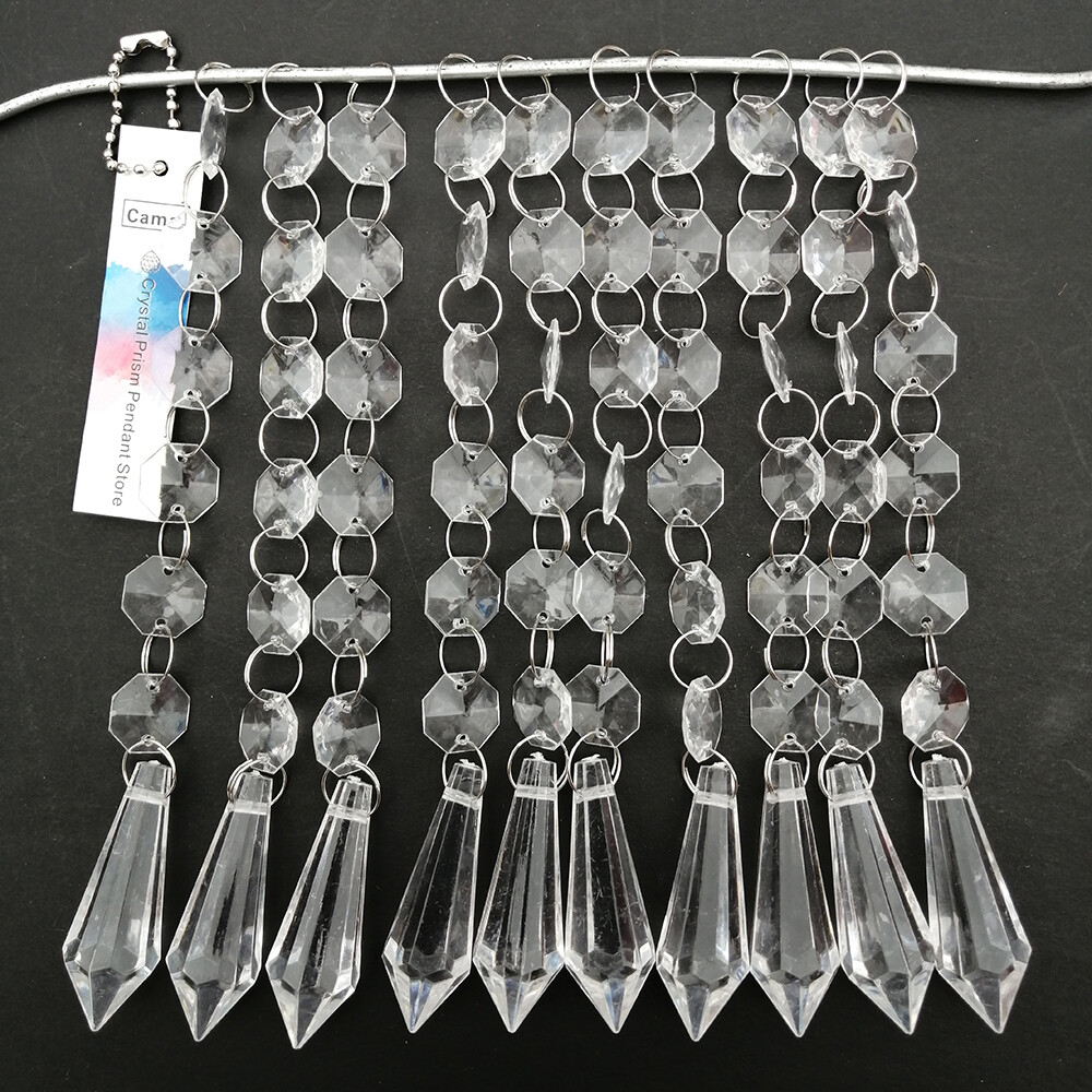 30pcs Long Cone Pendant Acrylic Bead String Garland Chandelier Curtain Party DIY