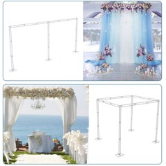 Outdoor Wedding Canopy Stand Frame Metal Iron Chuppah Manda w/ 4 Reinforced Base