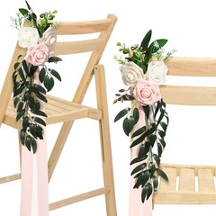 Hoteam 16 Pcs Wedding Aisle Decorations for Wedding Ceremony Pew Artificial F…