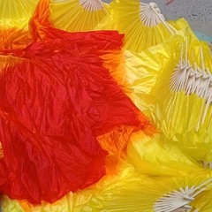 1PC Three Color Gradient Dance Performance Props, Fans, Handicrafts, Gifts