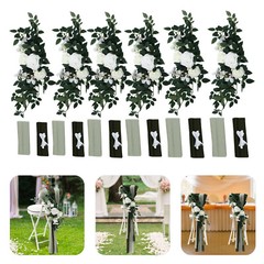 Wedding Chair Back Flowers Artificial Prevent Fading Wedding Chair Decorations