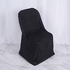 50 Black Polyester FOLDING Flat CHAIR COVERS Wedding Party Banquet Decorations