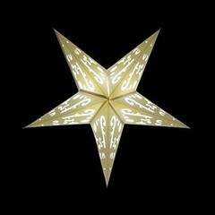 Illuminated White Random Cordless Lighted Star Lantern, Omni360 Battery Powered