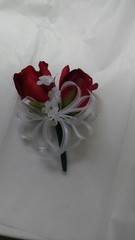 Set of 6 Apple Red and White corsages or Any Color $30.00 Rush orders Available