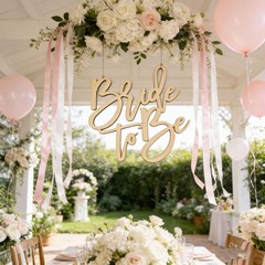 Bride to Be Wooden Sign for Backdrop- DIY Engagement Party Decorations White