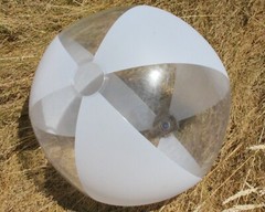 30″ Frost White & Crystal Clear Beach Ball WEDDING DISPLAY Pool Party Beachball