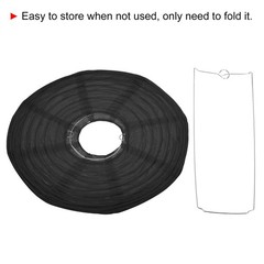 6pcs 12 Inch Folding Hanging Paper Lanterns Large Lampshade Black