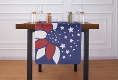Patriotic Table Runner Memorial Day 4th of July Table Runners Stars and Rose