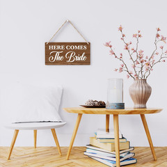 Rustic Wedding Sign Here Comes the Bride, Ring Bearer Sign, Funny Wedding Decor