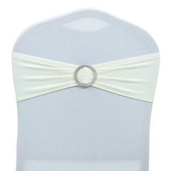 100 Spandex Stretch Chair Cover Sashes Bows for Wedding Party (Ivory)~FREE SHIP