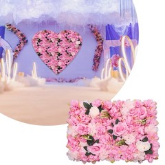 12 Pcs Pink Flower Wall Decor, 3D Silk Rose Floral Artificial Flower Wall