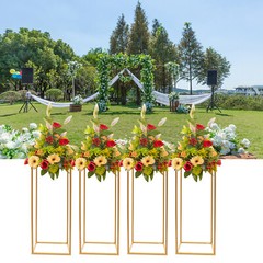 4 PCs Gold Wedding Flower Stand Simple Structure Wedding Flower Stand For Home