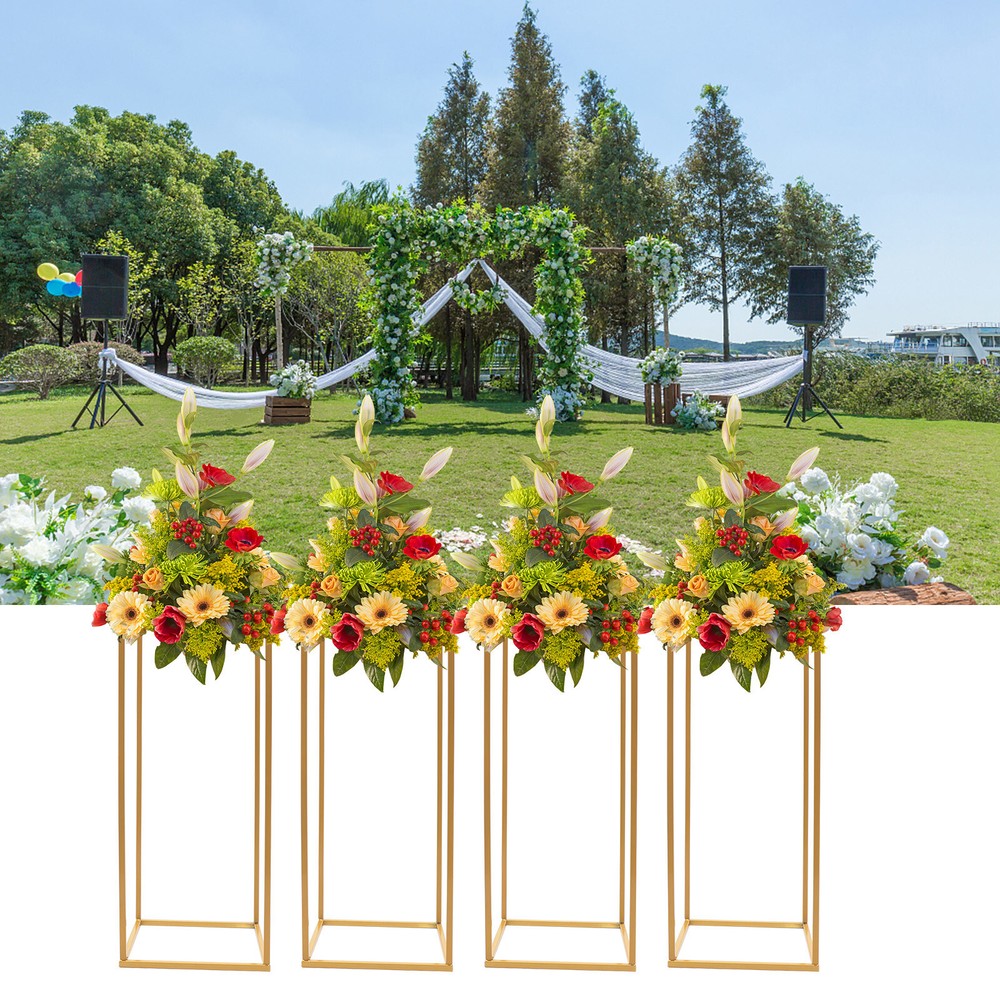 4Pcs Metal Flower Stand Party Wedding Centerpiece Column Holder Rack Decor