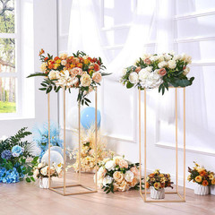 10 PCS 31.5 In. High Wedding Flower Stand, with Acrylic Laminate, Metal Vase Col