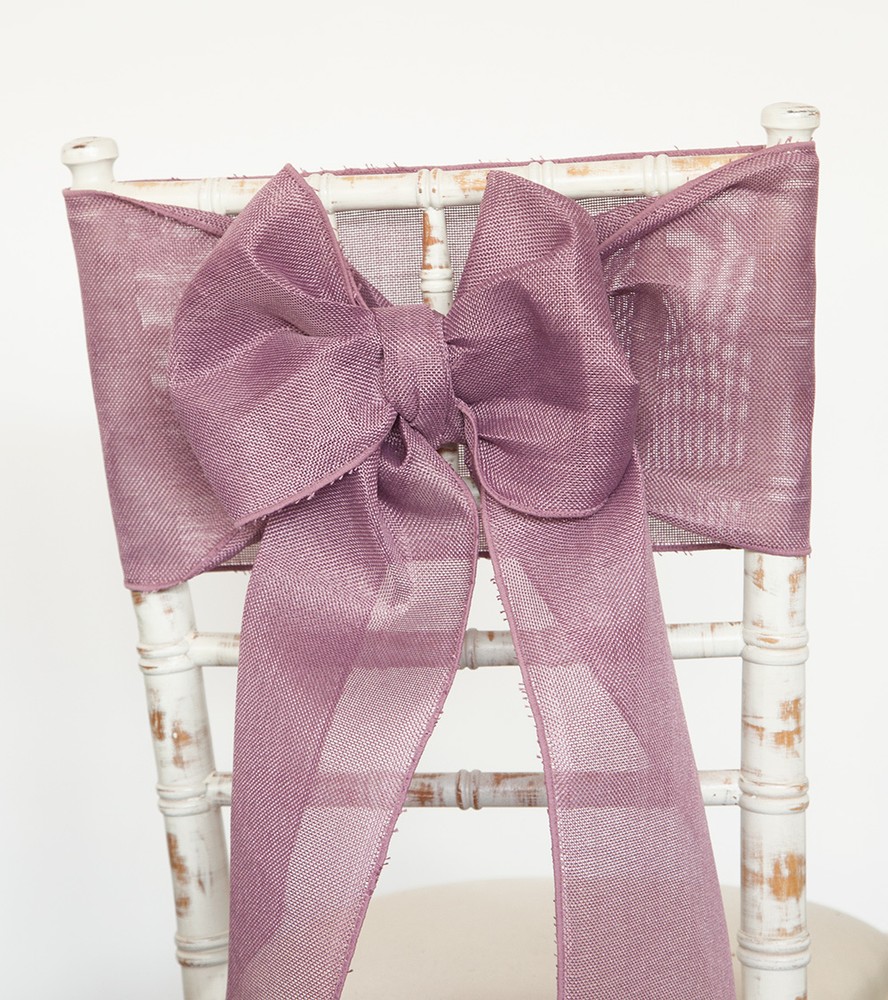 CHAIR COVER BOW SASHES TABLE RUNNERS WEDDING EVENT DÉCOR LINEN BURLAP FABRIC