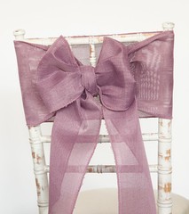 CHAIR COVER BOW SASHES TABLE RUNNERS WEDDING EVENT DÉCOR LINEN BURLAP FABRIC