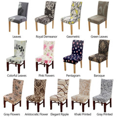 4pcs Dining Chair Covers Stretch Seat Cover Elastic Spandex Jacquard Seat Covers