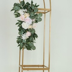 3D GOLD Metal Wedding Arch Backdrop Stand with Round Top Wedding Events Party