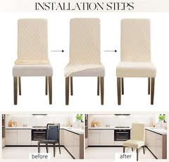 MOSAYT 100% Waterproof Dining Room Chair Covers Set of 4, Super Fit Stretch