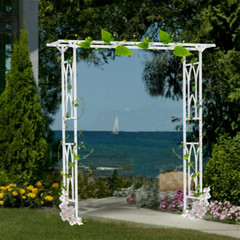 Heavy-D WHITE METAL ARCH for Wedding Party Bridal Prom Garden Floral Decoration